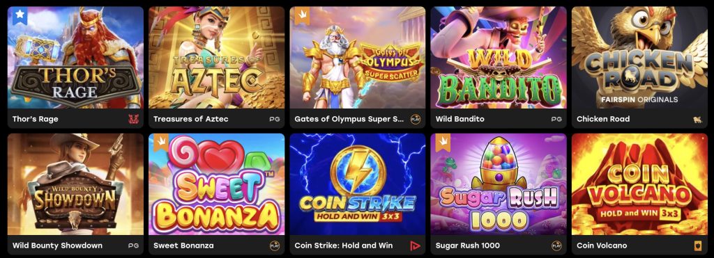 Jocuri populari la Fairspin casino